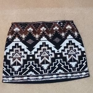 Express Women's Aztec Sequin Miniskirt